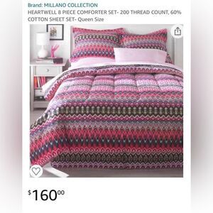 8 Piece NEW Queen Comforter Set .